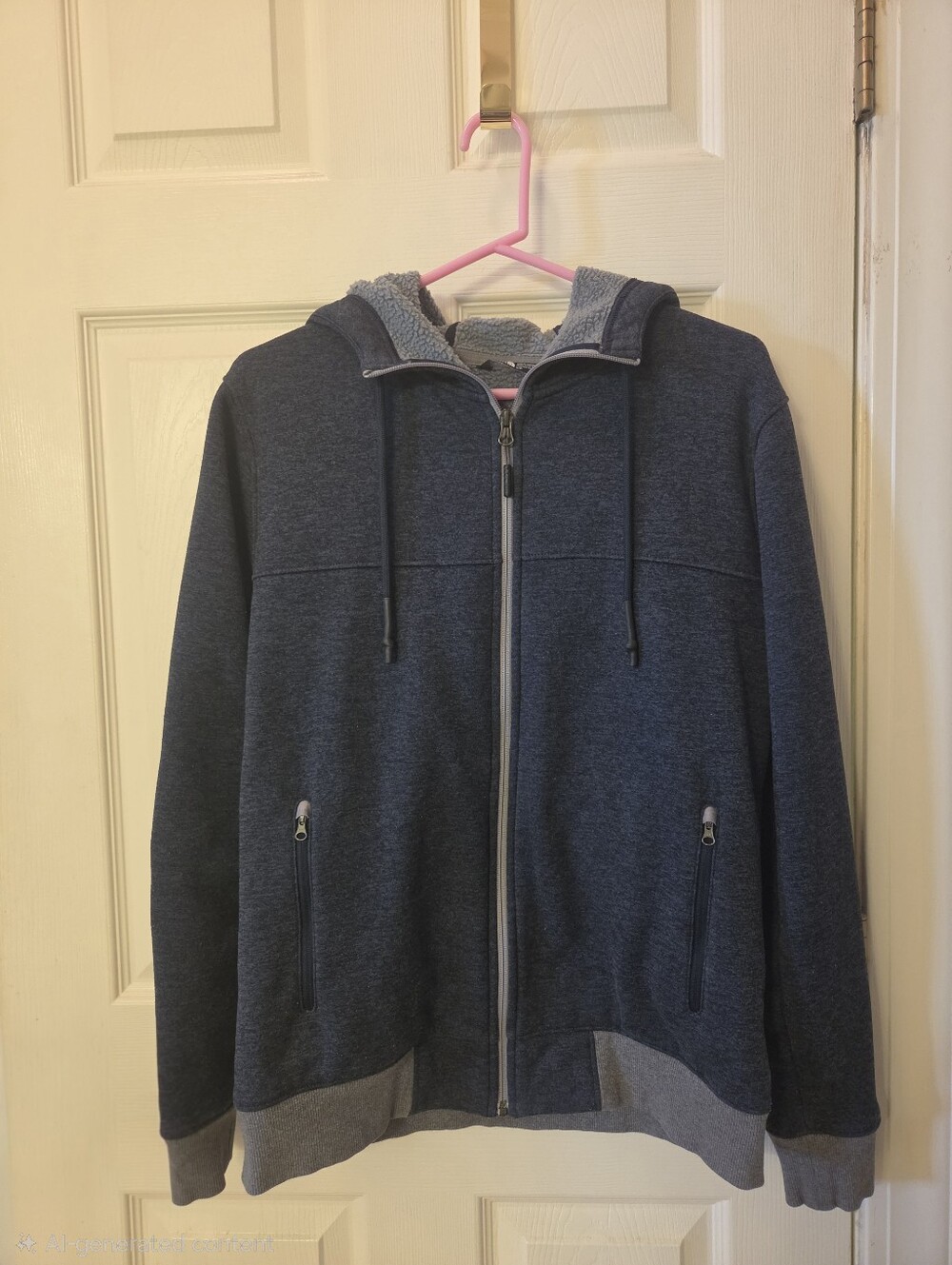 The North Face Men’s Navy Full-Zip Sherpa-Lined Hoodie
